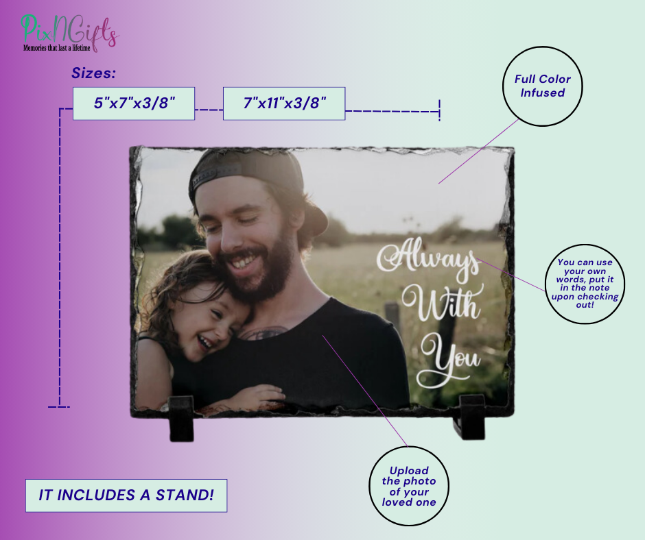 Personalized Photo Slate Plaque, Family Picture Rock Slab, Photo gift for Friends and Family